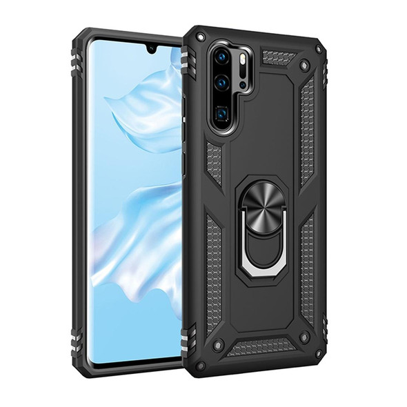 Armor Shockproof TPU + PC Protective Case for Huawei P30 Pro, with 360 Degree Rotation Holder (Black)