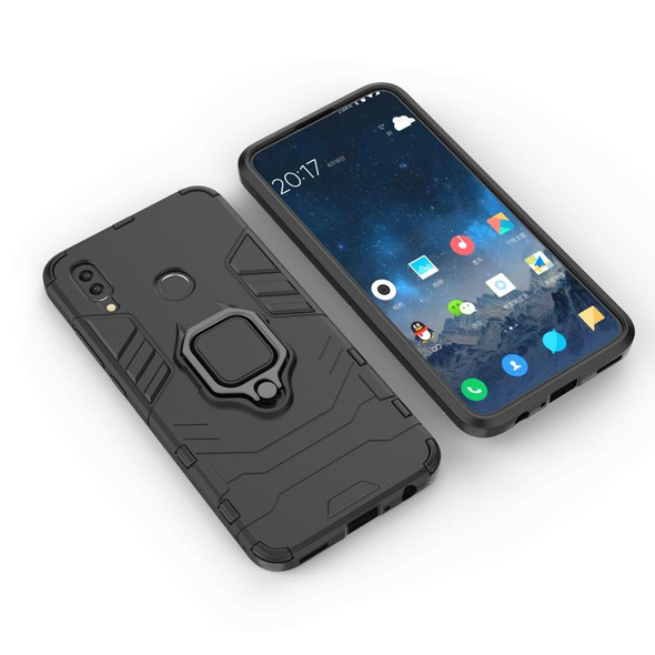 PC + TPU Shockproof Protective Case for Huawei P Smart (2019), with Magnetic Ring Holder (Black)