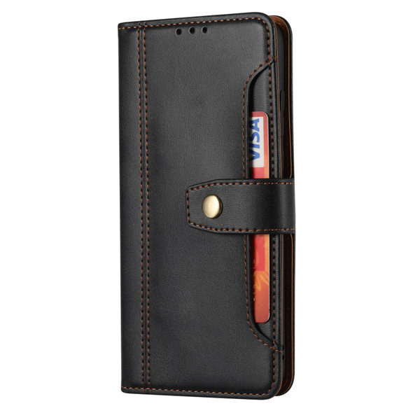 Huawei P30 Lite Calf Texture Double Fold Clasp Horizontal Flip Leather Case with Photo Frame & Holder & Card Slots & Wallet(Black)