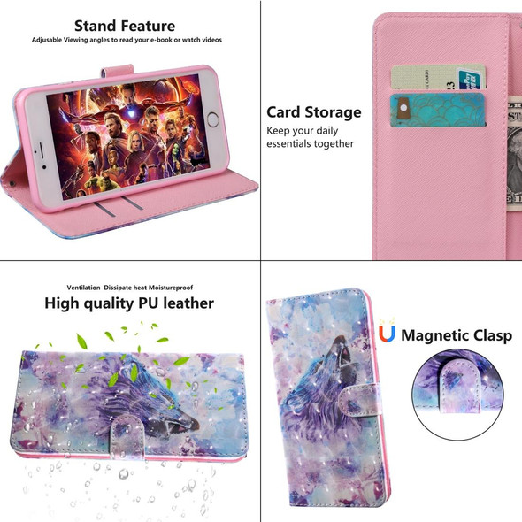 3D Painting Pattern Coloured Drawing Horizontal Flip TPU + PU Leatherette Case with Holder & Card Slots & Wallet for Huawei Y5(Roaring Wolf)