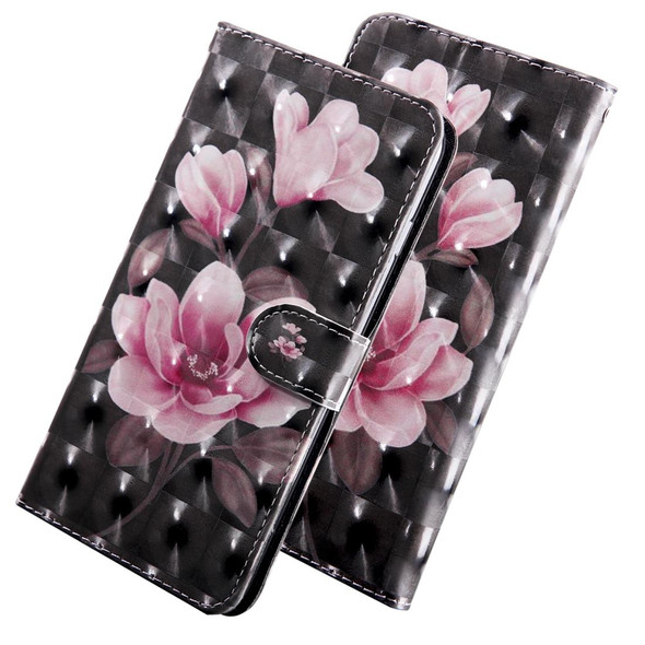 3D Painting Pattern Coloured Drawing Horizontal Flip TPU + PU Leatherette Case with Holder & Card Slots & Wallet for Huawei Y6 2018 (Pink Flower)