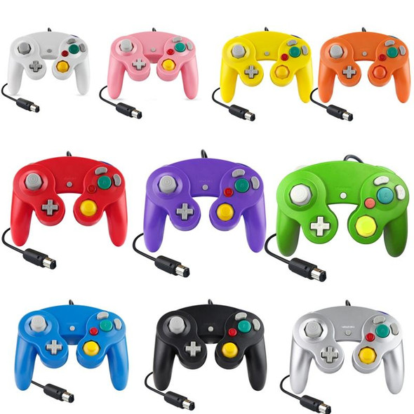 2 PCS Single Point Vibrating Controller Wired Game Controller - Nintendo NGC / Wii, Product color: Black