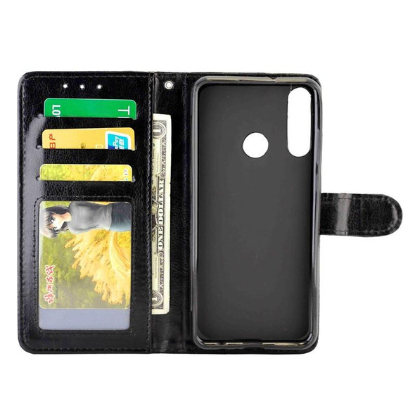 Huawei Y6p(2020) Crazy Horse Texture Leather Horizontal Flip Protective Case with Holder & Card Slots & Wallet & Photo Frame(Black)