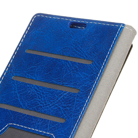 Retro Crazy Horse Texture Horizontal Flip Leather Case for Huawei P30 Lite, with Wallet & Holder & Card Slots & Photo Frame (Blue)