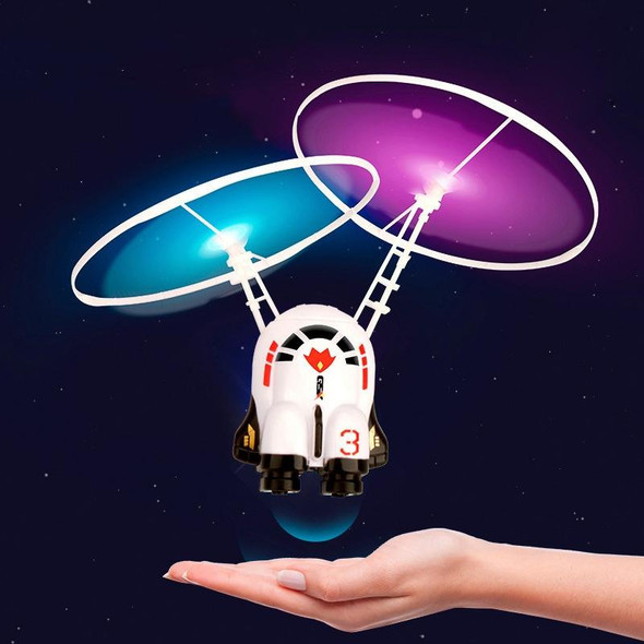Induction Steel Man Aircraft Gyro Robot Luminous Toy - Children(Cosmic Spacecraft )