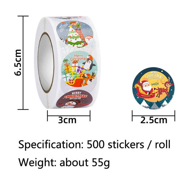 5 Rolls Christmas Gift Sticker Decoration Label Sealing Sticker(HA134)