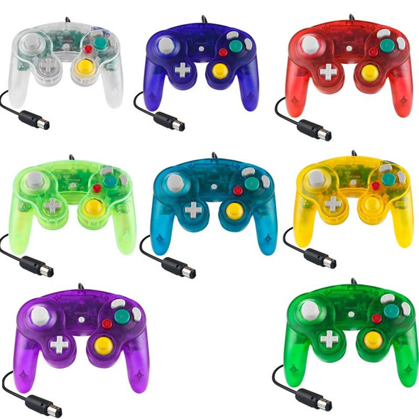 5 PCS Single Point Vibrating Controller Wired Game Controller - Nintendo NGC(Transparent Blue)