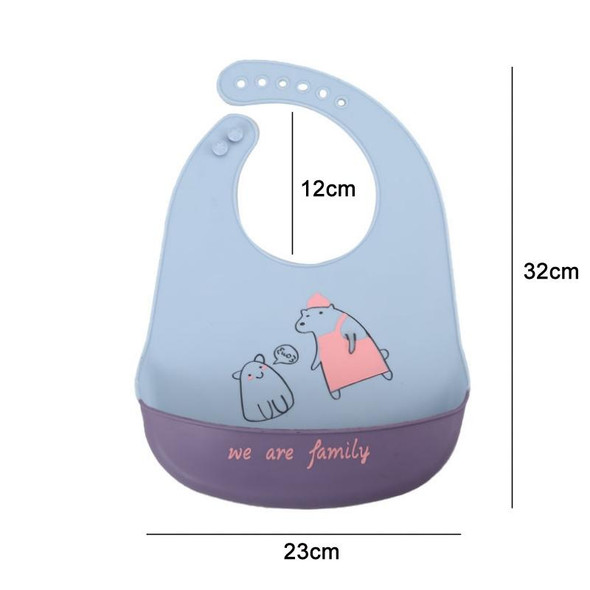 Baby Oil Spray Waterproof Silicone Bib Ultra-thin Saliva Towel, Pattern: Bear Baby