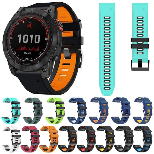 Garmin EPIX Gen2 22mm Silicone Sports Two-Color Watch Band(Midnight Blue+Black)