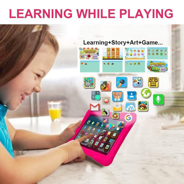 Pritom K7 Kids Education Tablet PC, 7.0 inch, 1GB+16GB, Android 10 Allwinner A50 Quad Core CPU, Support 2.4G WiFi / Bluetooth / Dual Camera, Global Version with Google Play(Pink)