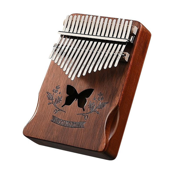 17 Tone Acacia Wood Thumb Piano Kalimba Musical Instruments(Coffee-Butterfly)