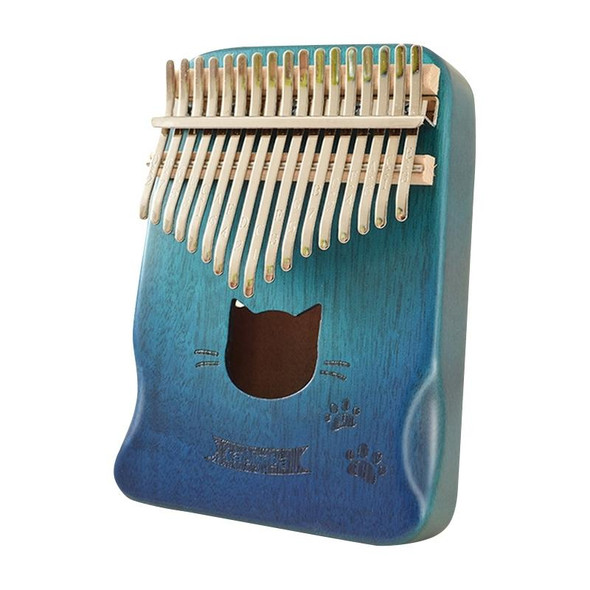 17 Tone Acacia Wood Thumb Piano Kalimba Musical Instruments(Aurora Blue-Cat)