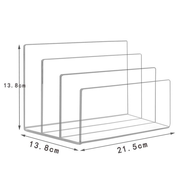 3 Grid Acrylic File Rack Transparent Storage Rack Book Display Rack