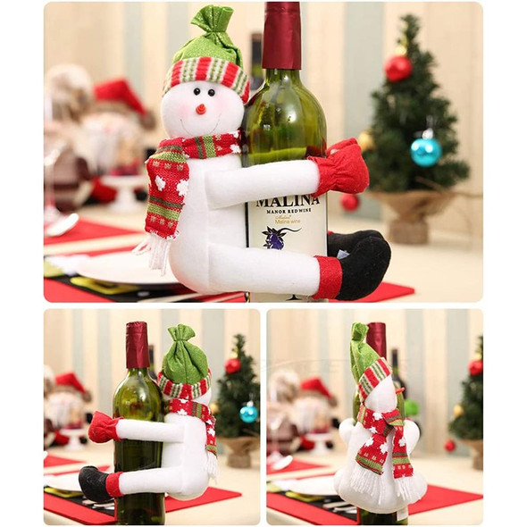 Christmas Wine Bottle Bag Cover Christmas Table Decoration(Snowman )