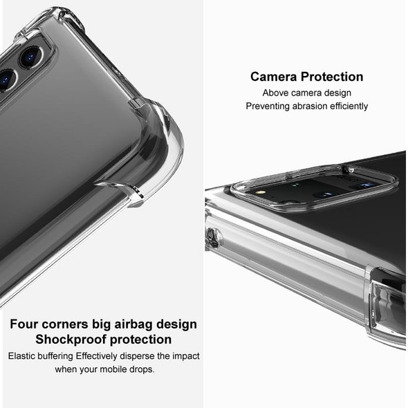 HTC Desire 20 / Desire 20+ IMAK All Coverage Shockproof Airbag TPU Case(Transparent Black)