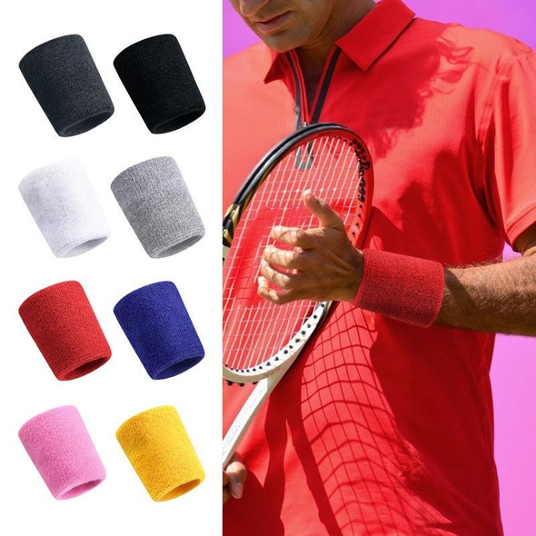 2PCS Basketball Badminton Tennis Running Fitness Towel Sweat-absorbing Sports Wrist(Deep Gray)