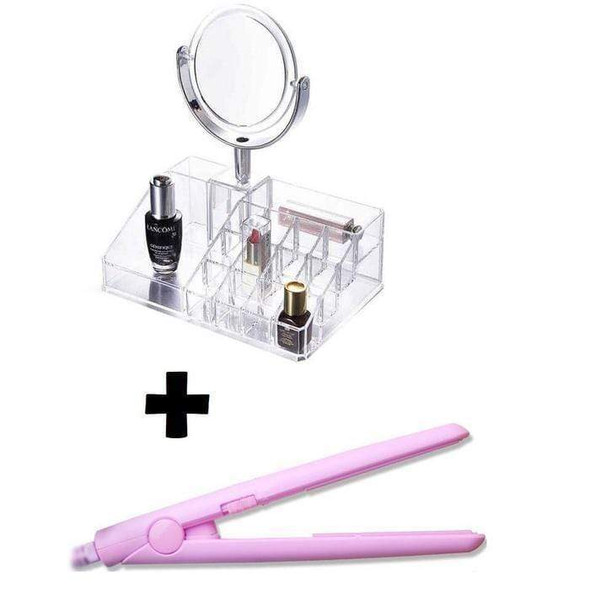combo-mini-hair-straightener-acrylic-cosmetic-organizer-with-mirror-snatcher-online-shopping-south-africa-17783282172063