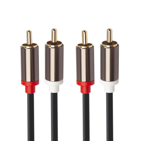 3660B 2 x RCA to 2 x RCA Gold-plated Audio Cable, Cable Length:1m(Black)