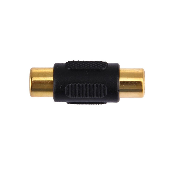 Gold RCA Female to Gold RCA Female Connector(Black)
