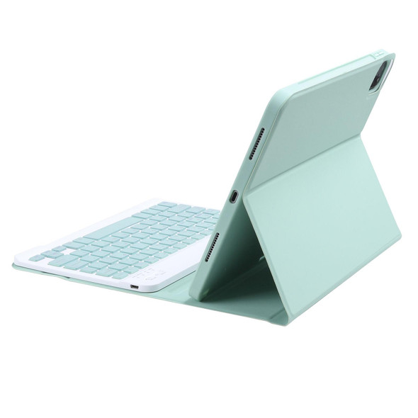 C-11B Detachable Candy Color Bluetooth Keyboard Leatherette Tablet Case with Pen Slot & Holder for iPad Pro 11 inch 2021 (Light Green)