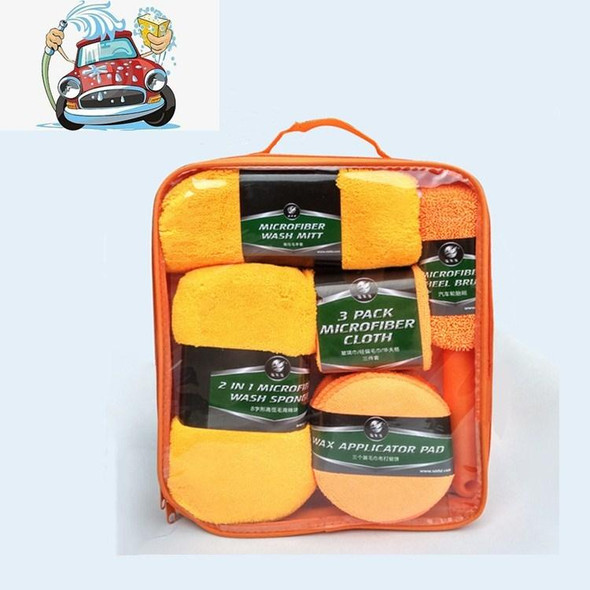 9 In 1 Car Wash Cleaning Kit Car Wash Supplies Car Wash Tools(Orange)