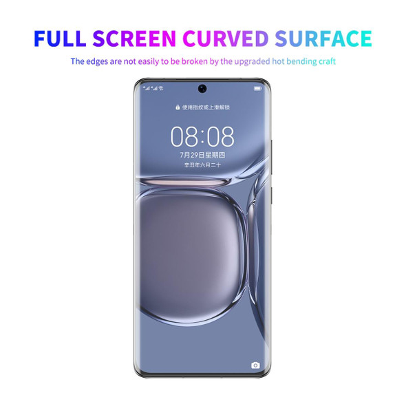 Huawei P50 Pro ENKAY Hat-Prince 3D Curved Full Coverage PET Hot Bending HD Screen Protector Soft Film Support Fingerprint Unlock