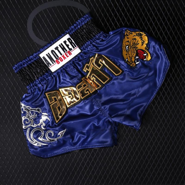 ANOTHERBOXER MMA/Martial Arts/Sanshou/Thai Boxing Professional Training Shorts for Men and Women, Size: XS(No. 66 Navy Blue Leopard Head)