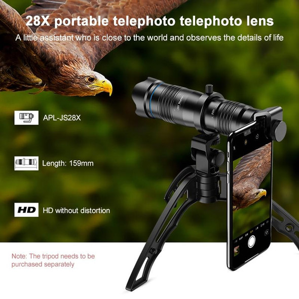 APEXEL APL-JS28X 28X HD External Dual-adjustment Zoom Telescope Universal Telephoto Phone Lens