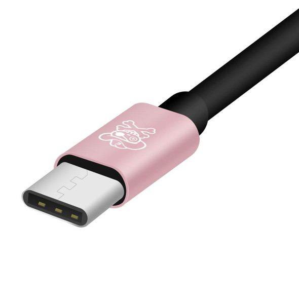 ENKAY Hat-ptince Type-C to Type-C&3.5mm Jack Charge Audio Adapter Cable, - Galaxy, HTC, Google, LG, Sony, Huawei, Xiaomi, Lenovo and Other Android Phone(Rose Gold)