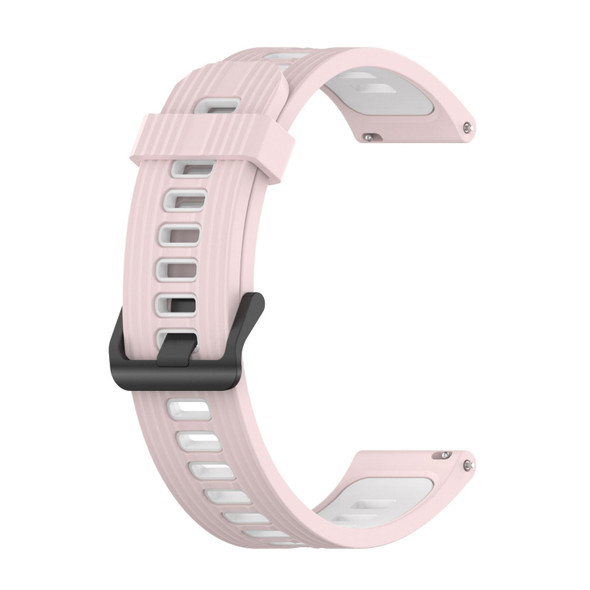 Samsung Galaxy Watch3 41mm 20mm Vertical Pattern Two-Color Silicone Watch Band(Pink+White)