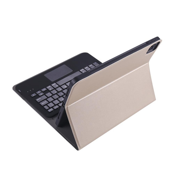 A11B-A 2020 Ultra-thin ABS Detachable Bluetooth Keyboard Tablet Case for iPad Pro 11 inch (2020), with Touchpad & Pen Slot & Holder (Gold)