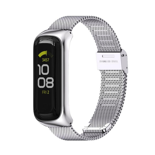 Samsung Galaxy Fit 2 MIJOBS Milan Buckle Stainless Steel Watch Band(Silver)