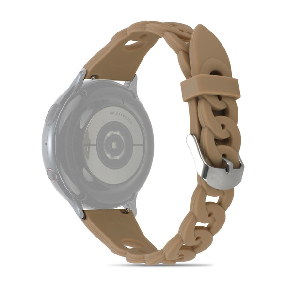 22mm Ring Buckle Silicone Watch Band(Khaki)