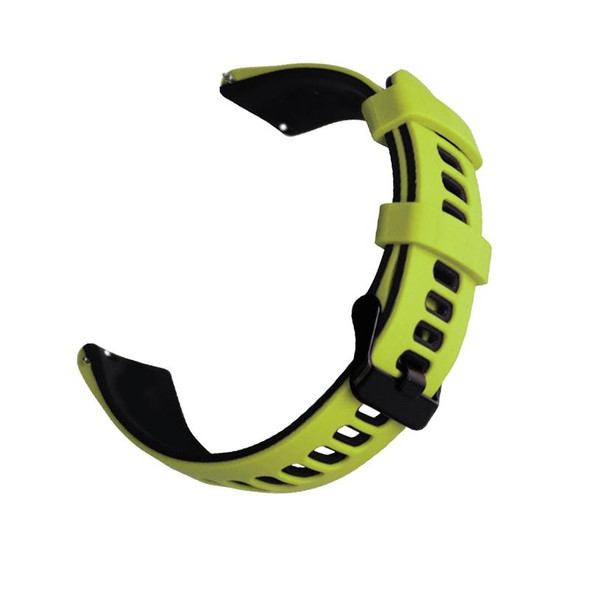 20mm Universal Double Color Silicone Watch Band(Lime Green Black)