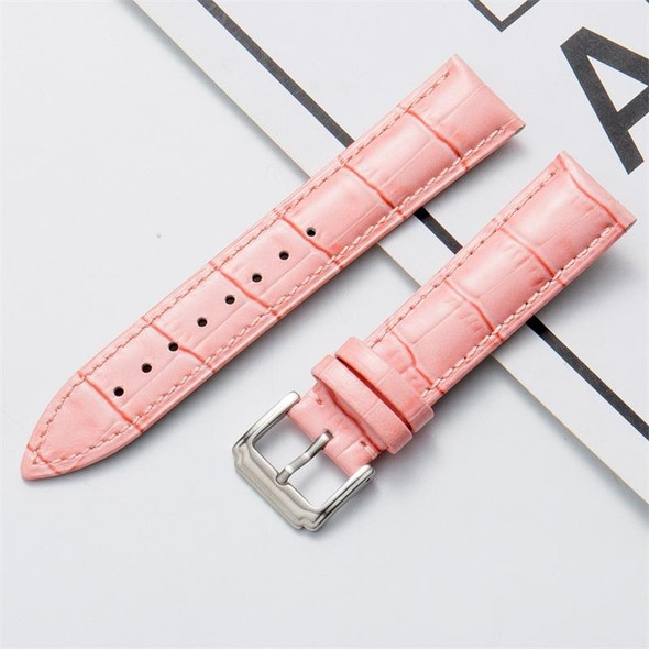 14mm Calf Leatherette Watch Band(Pink)