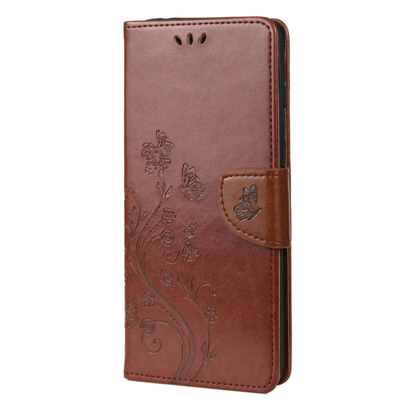 Butterfly Flower Pattern Horizontal Flip Leatherette Case with Holder & Card Slots & Wallet - Wiko Power U30(Brown)