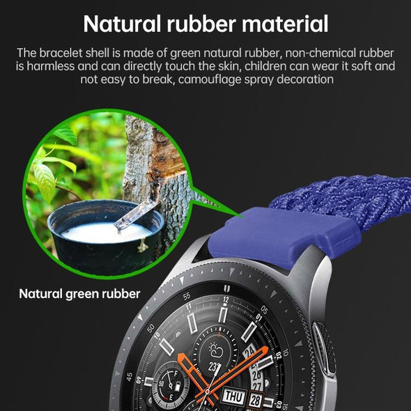 20mm Universal Nylon Weave Watch Band (Blue to white)