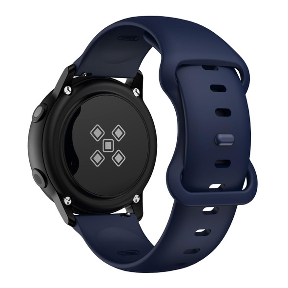 22mm - Samsung Galaxy Watch Active 3 45mm Butterfly Buckle Silicone Watch Band(Midnight Blue)