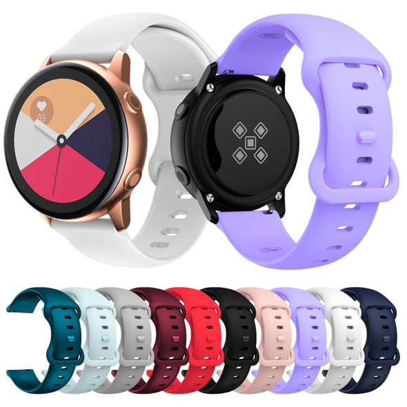 22mm - Samsung Galaxy Watch Active 3 45mm Butterfly Buckle Silicone Watch Band(Purple)