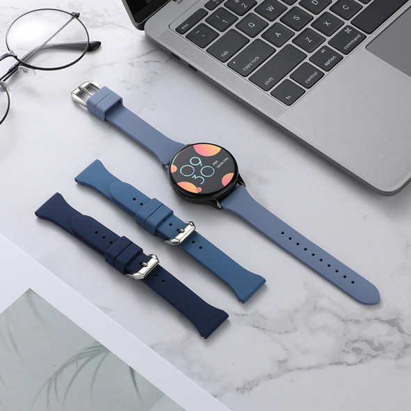 20mm T-shaped Buckle Silicone Watch Band(Midnight Blue)