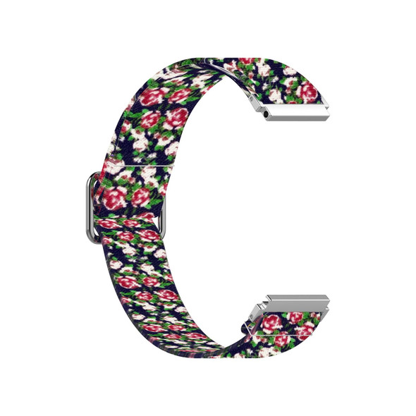 20mm - Samsung Galaxy Watch Active2 / Active Adjustable Elastic Printing Watch Band(Blue Rose)