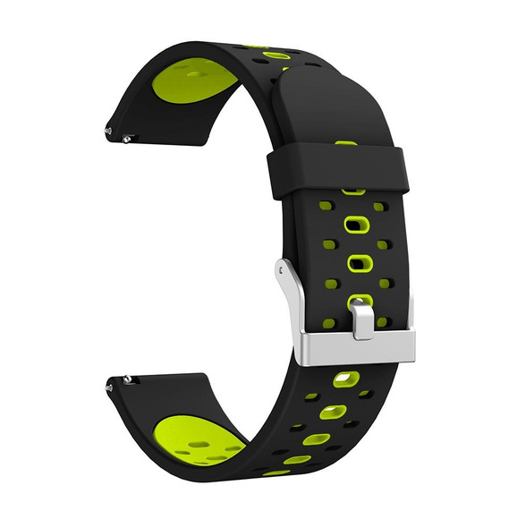 Samsung Galaxy Watch 3 41mm Three Row Holes Silicone Watch Band(Black Fluorescent Green)