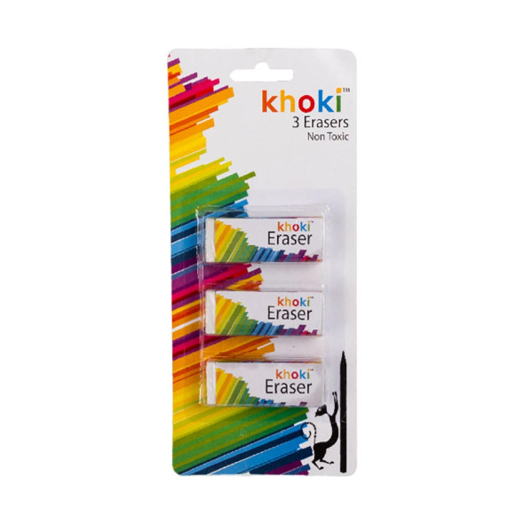 Khoki 3 Piece Eraser Pack