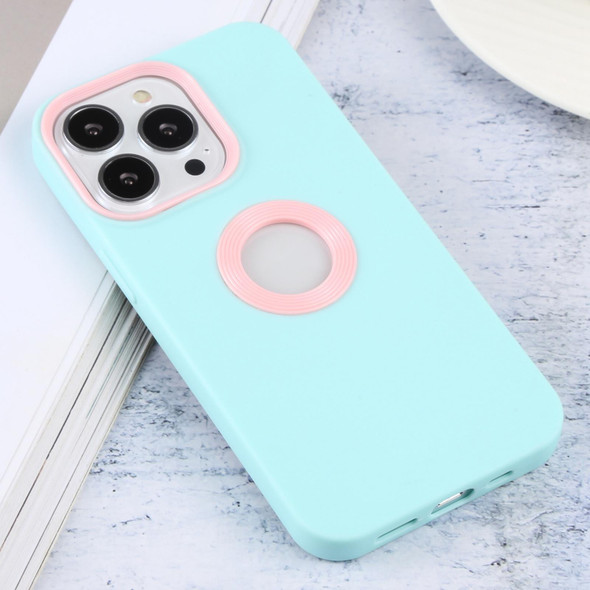 Contrast Color 3 in 1 TPU Phone Case - iPhone 12 Pro(Pink+Mint Green)