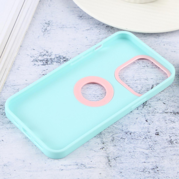 Contrast Color 3 in 1 TPU Phone Case - iPhone 11(Pink+Mint Green)