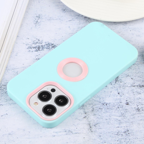 Contrast Color 3 in 1 TPU Phone Case - iPhone 12 Pro Max(Pink+Mint Green)