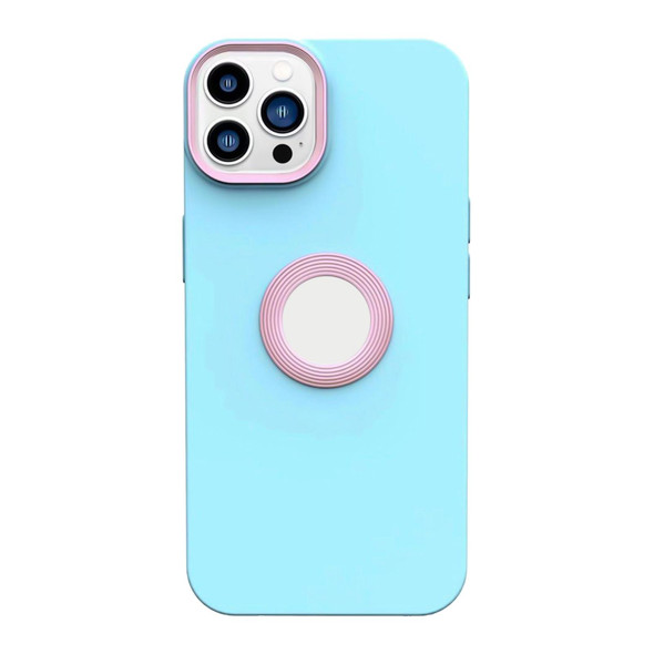 Contrast Color 3 in 1 TPU Phone Case - iPhone 13 Pro(Pink+Mint Green)