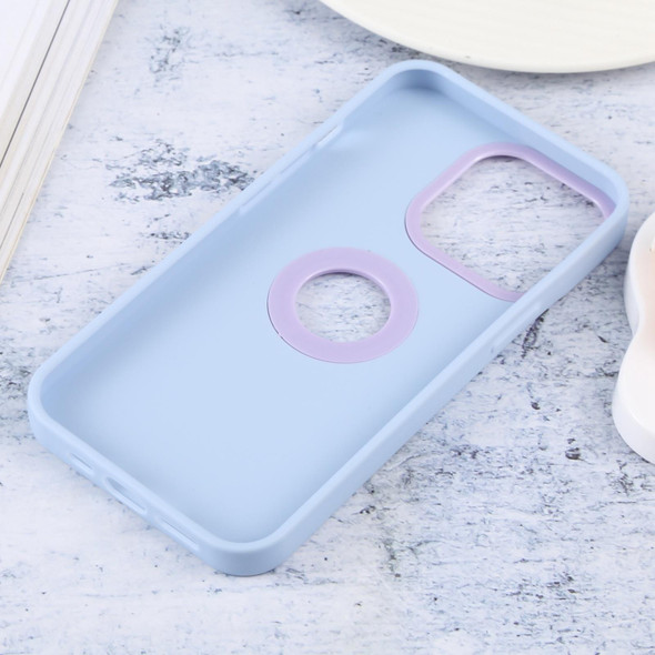 Contrast Color 3 in 1 TPU Phone Case - iPhone 13 Pro(Purple+Blue)