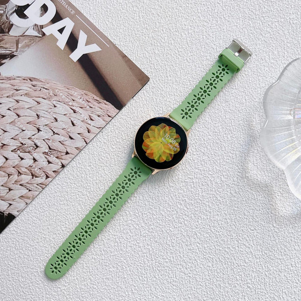 Samsung Gear S2 Classic Silicone Hollowed-Out Printed Watch Band(Grass Green)