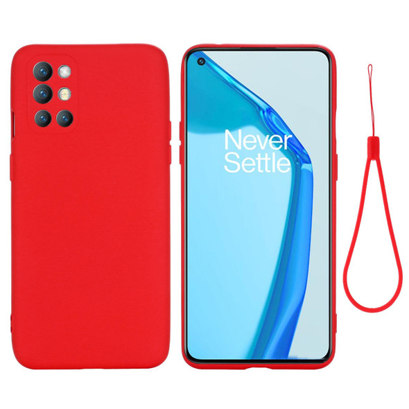 OnePlus 9R Pure Color Liquid Silicone Shockproof Full Coverage Case(Red)